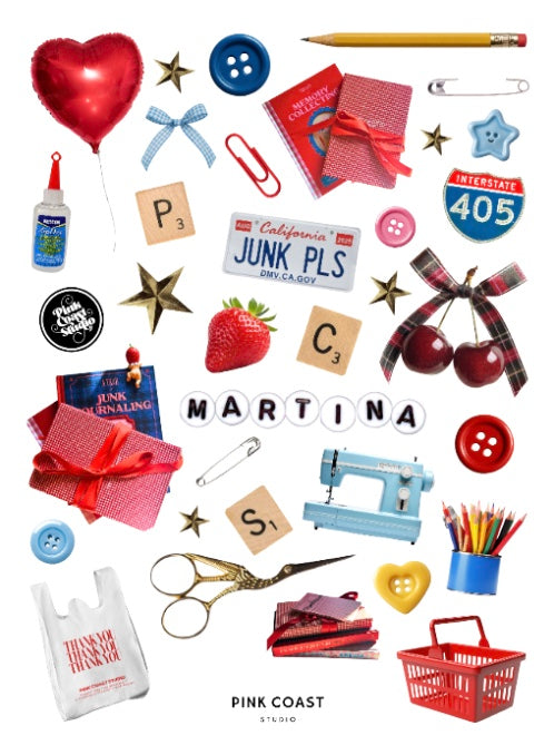 ✨ A Year of Junk Journaling LA Tour Stop Sticker Sheet