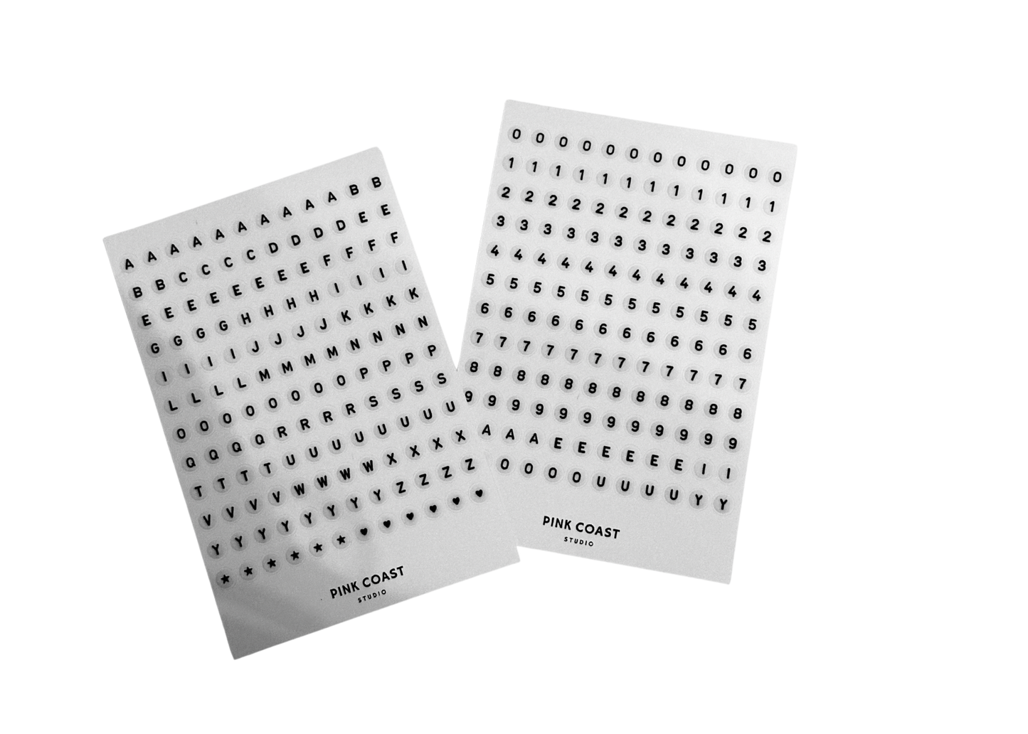 Mini Bead Letters and Numbers Sticker Set - (2 Sheets)