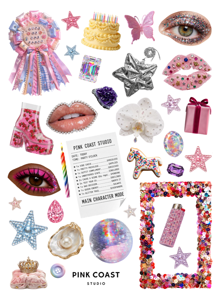 🥳✨Party Whimsy Large Sticker Sheet