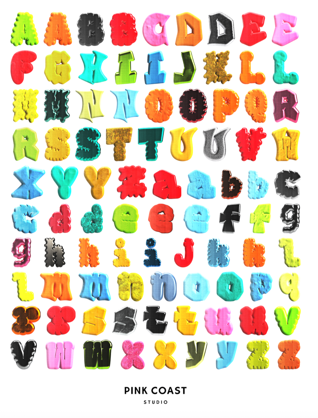 Funky Letters Large Sticker Sheet