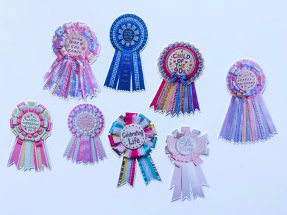 Prize Rosette Stickers - Multiple Styles