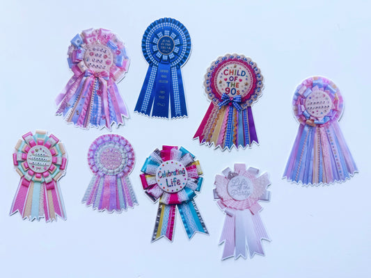 Prize Rosette Stickers - Multiple Styles