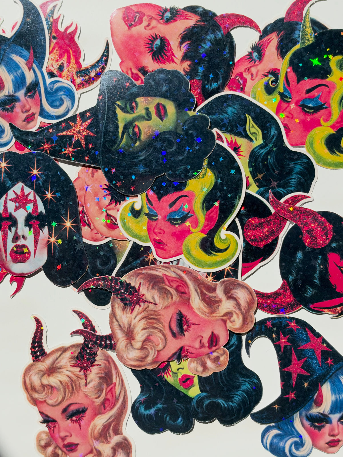 Hot & Hexed: Holographic Die-Cut Stickers