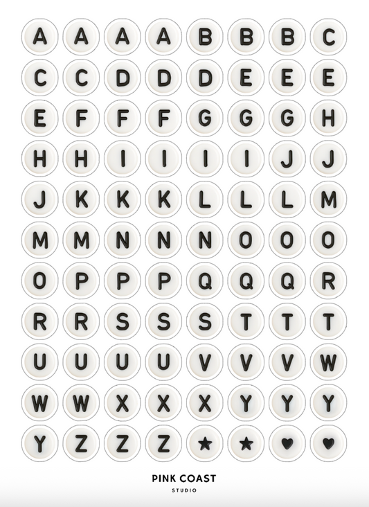 Large Bead Letters Sticker Sheet