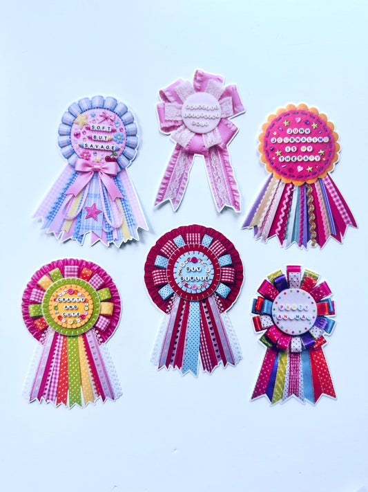 Prize Rosette Stickers - Multiple Styles