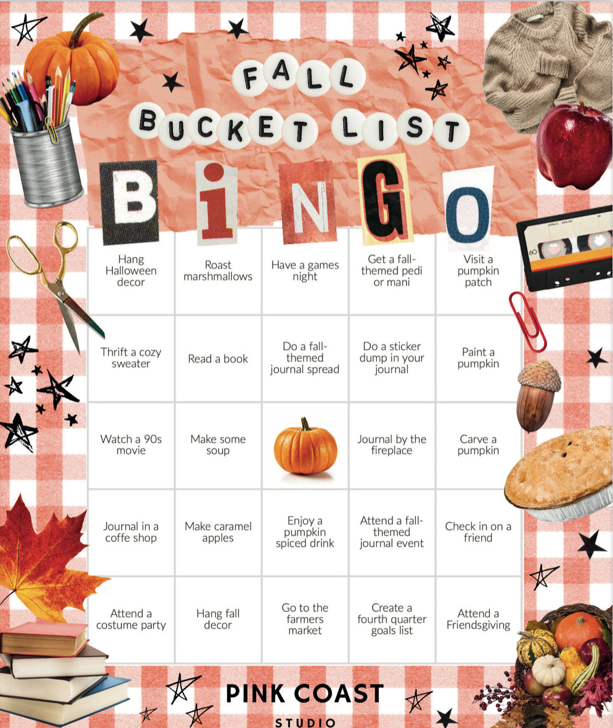 🍂 Fall Bucket List Bingo – Cozy & Creative Edition 🍁