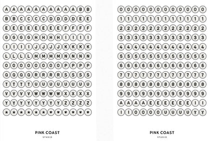 Mini Bead Letters and Numbers Sticker Set - (2 Sheets)