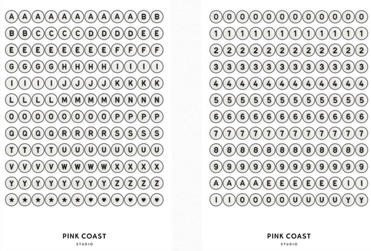 Mini Bead Letters and Numbers Sticker Set - (2 Sheets)