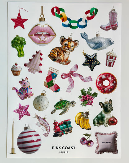 🎊 Merry + Bright Large Sticker Sheet