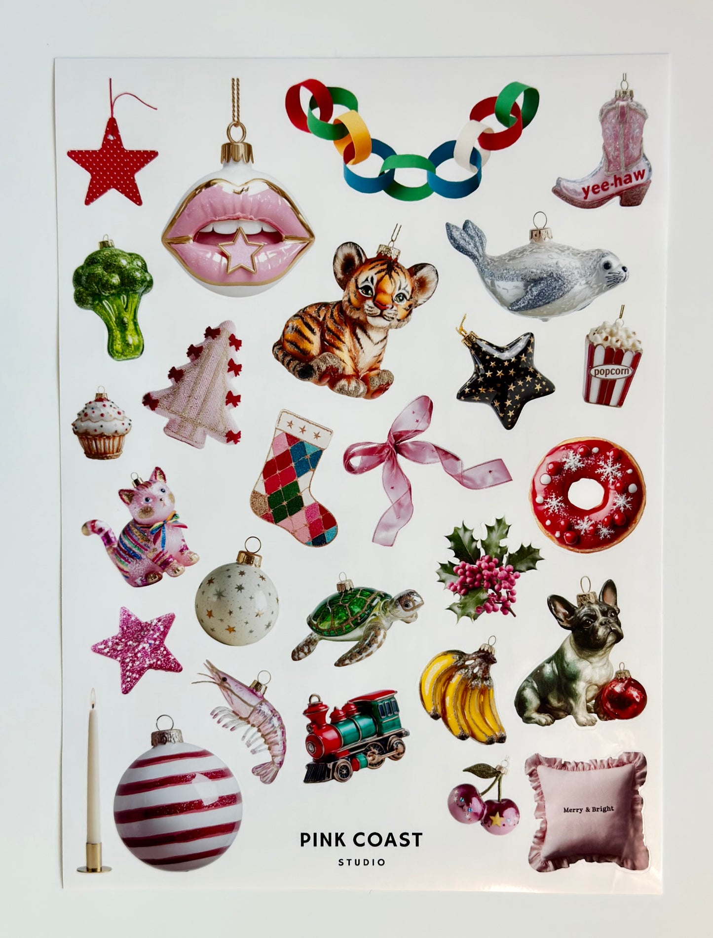 🎊 Merry + Bright Large Sticker Sheet