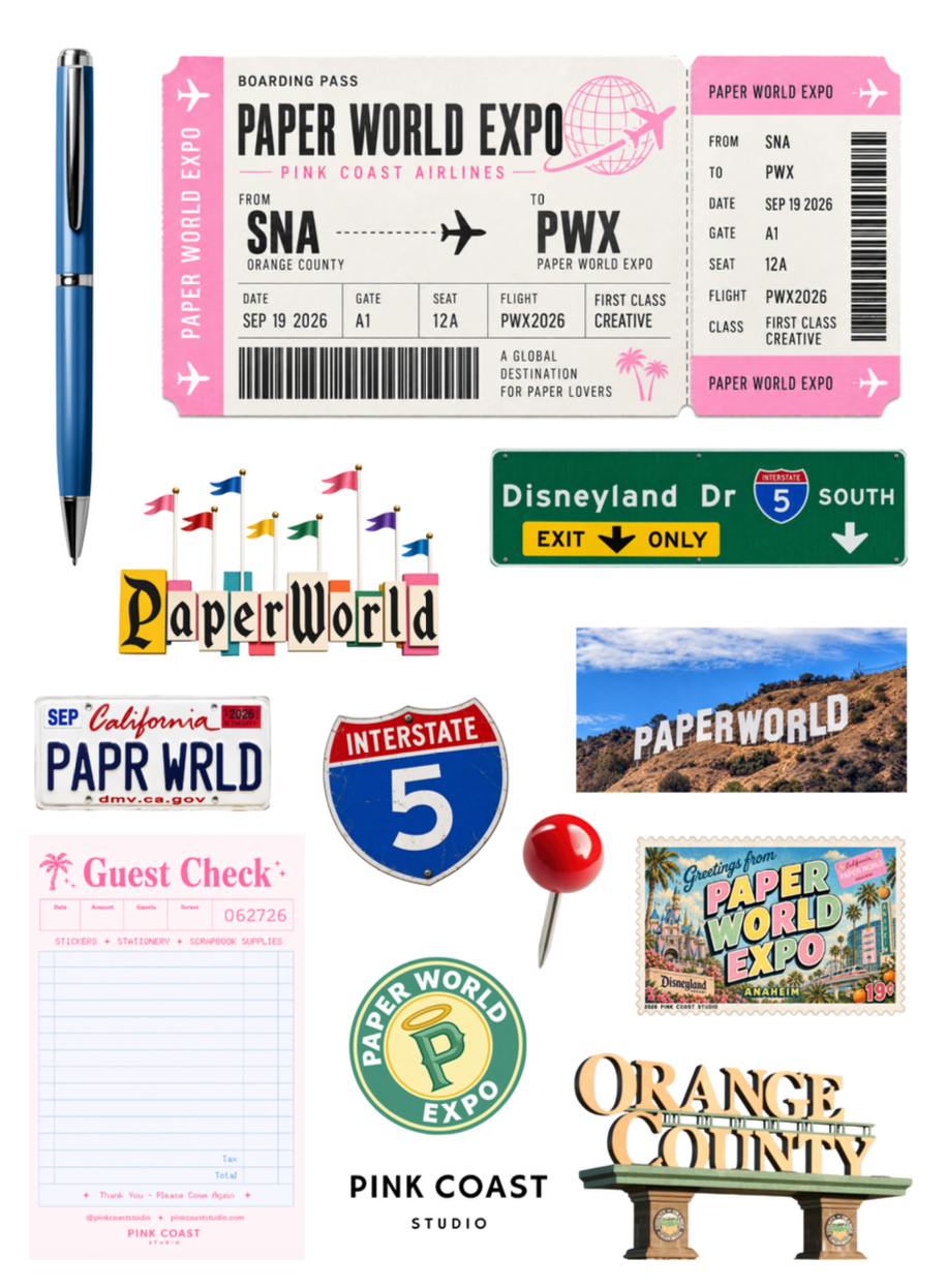 Paper World Expo x Pink Coast Studio Large Sticker Sheet