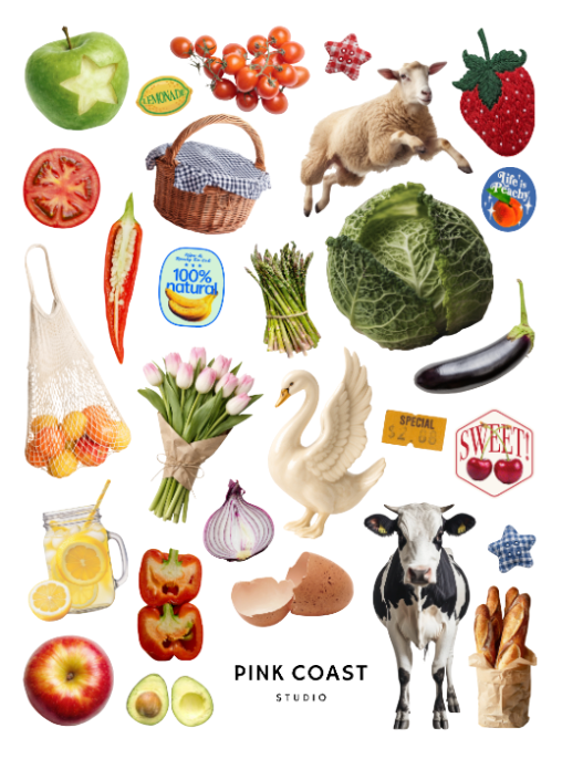 🥬 Farm to Table Large Sticker Sheet