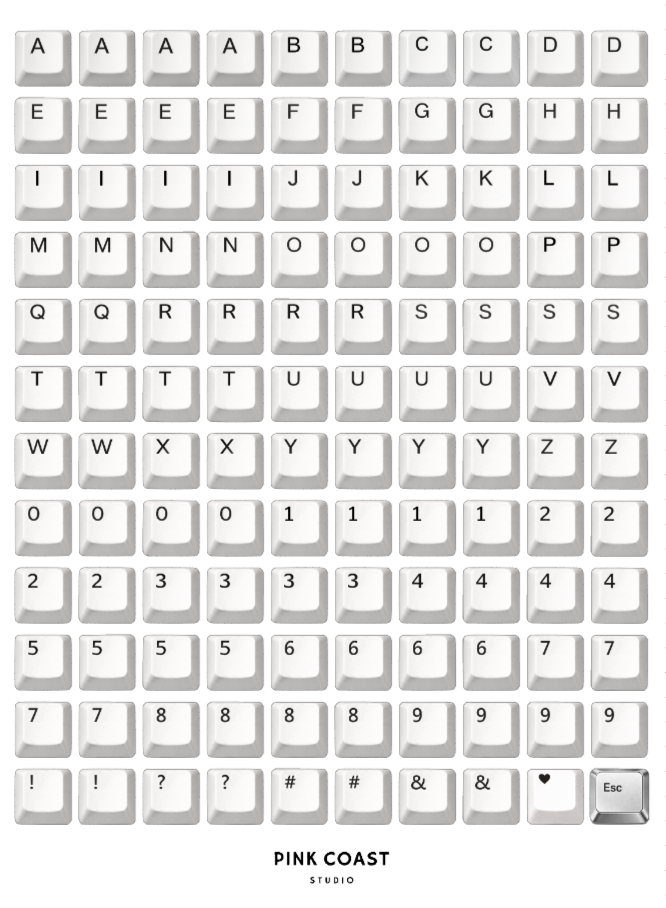 ⌨️ Keyboard Alphabet Letters Large Sticker Sheet