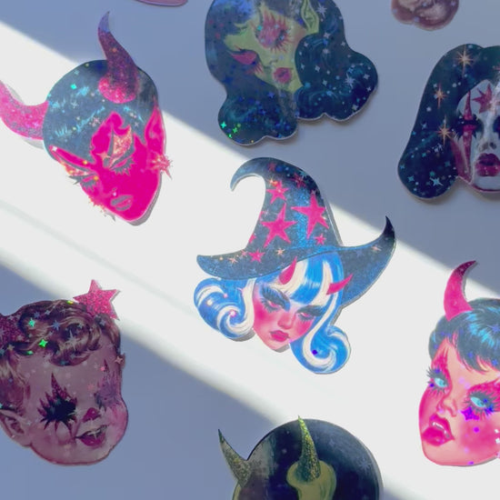 Video showing the holographic sparkles on the stickers