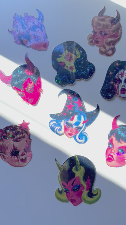 Video showing the holographic sparkles on the stickers